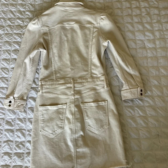 Mother The Puffy Bruiser bottom Frey denim mini dress in second chance - Picture 10 of 16